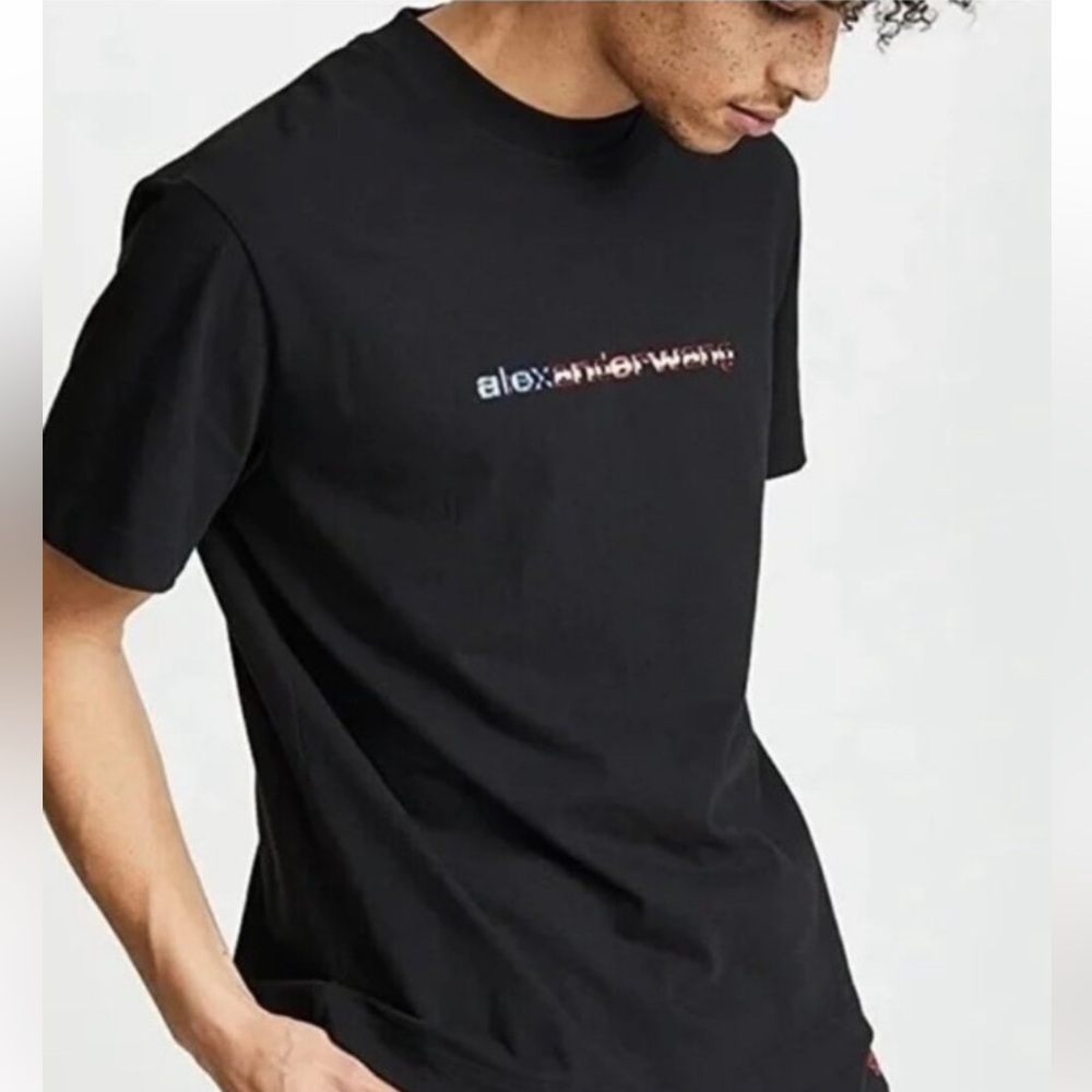Alexander Wang Flag Logo America T Shirt in Black M